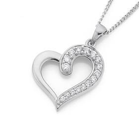 Silver-Pave-CZ-Side-Open-Heart-Pendant on sale