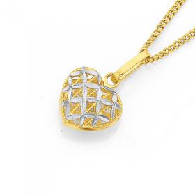 9ct-Gold-Two-Tone-Heart-Pendant on sale