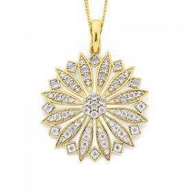 9ct-Gold-Diamond-Cluster-Wheel-Enhancer-Pendant on sale