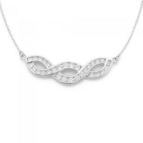 Silver-CZ-Twist-Necklet on sale