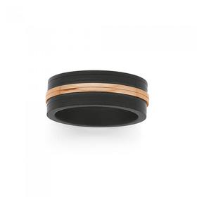 St-St-Blk-Rose-Gold-Plate-Ring-Size-W on sale