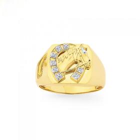 9ct-Gold-Two-Tone-Horse-Shoe-Ring on sale