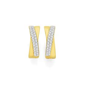 9ct-Gold-Diamond-Crossover-Hoop-Earrings on sale