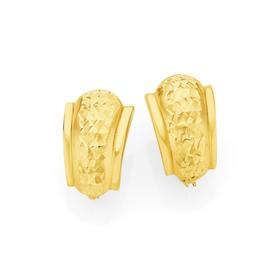 9ct-Gold-Tapered-Half-Hoop-Huggie-Earrings on sale