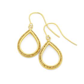 9ct-Gold-Stardust-Glitter-Tear-Drop-Earrings on sale