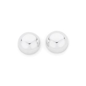 Silver+14mm+Half+Dome+Stud+Earrings