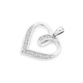 Silver-CZ-Open-Heart-Loop-Top-Pendant on sale