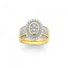 9ct-Gold-Diamond-Three-Piece-Bridal-Set on sale