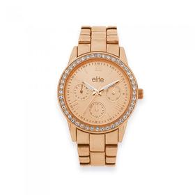 Elite-Ladies-Rose-Tone-Watch on sale