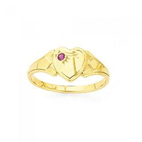 9ct-Gold-Heart-Signet-Ring on sale