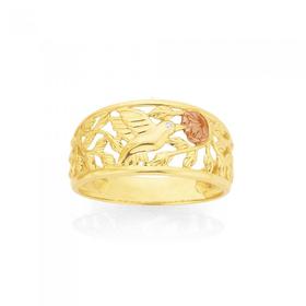 9ct-Gold-Tri-Tone-Hummingbird-Dress-Ring on sale