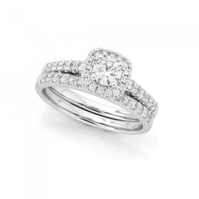 18ct-White-Gold-Diamond-Bridal-Set on sale