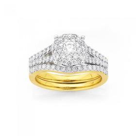 9ct-Gold-Diamond-Bridal-Set on sale