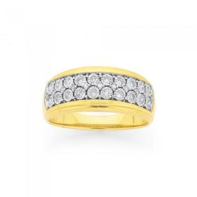 9ct-Gold-Diamond-Double-Row-Band on sale