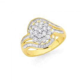 9ct-Gold-Diamond-Dress-Ring on sale