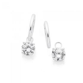 Silver-4-Claw-CZ-Drop-On-Huggie-Earrings on sale