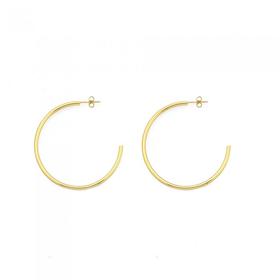 9ct-Gold-40mm-Hoop-Stud-Earrings on sale