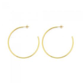 9ct-Gold-50mm-Hoop-Stud-Earrings on sale