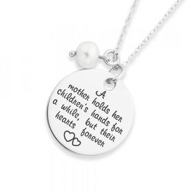 Silver-Mother-Message-Disc-W-Pearl-Pend on sale