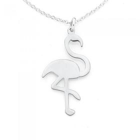 Silver-Polished-Flamingo-Pendant on sale