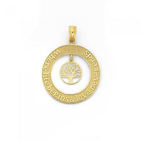 9ct-Gold-Two-Tone-Tree-of-Life-Pendant on sale