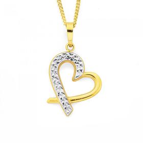 9ct-Gold-Two-Tone-Heart-Pendant on sale