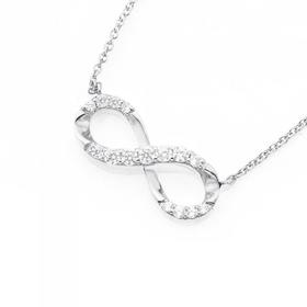 Sterling-Silver-Cubic-Zirconia-Horizontal-Infinity-Necklet on sale