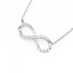 Silver-CZ-Horizontal-Infinity-Necklet on sale