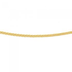 9ct+Gold+45cm+Solid+Double+Curb+Chain