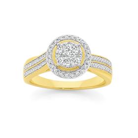 9ct-Gold-Diamond-Cluster-Ring on sale