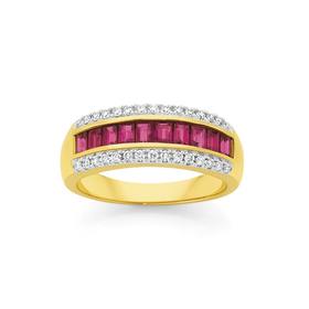 9ct-Gold-Ruby-Diamond-Band on sale