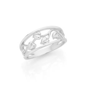 Silver-Fine-Leaf-Ring on sale