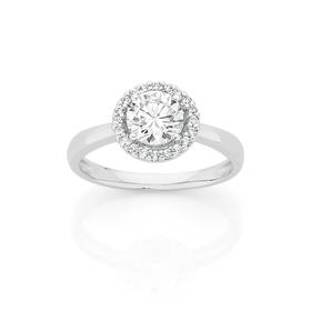 Silver-CZ-Halo-Cluster-Ring on sale