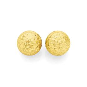 9ct+Gold+8mm+Ball+Stud+Earrings