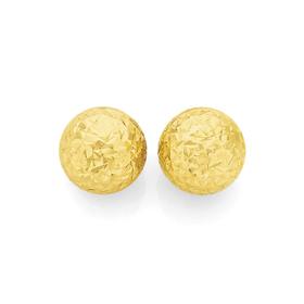9ct-Gold-8mm-Diamond-Cut-Ball-Stud-Earrings on sale