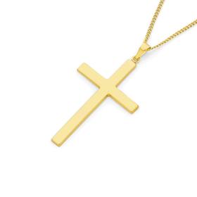 9ct+Gold+Polished+Cross