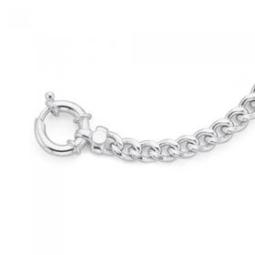 Silver-19cm-Curb-Bolt-Ring-Bracelet on sale