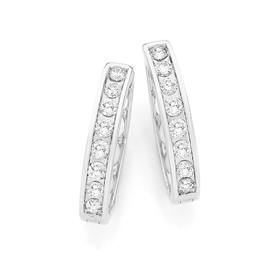 9ct-White-Gold-Diamond-Huggie-Earrings on sale