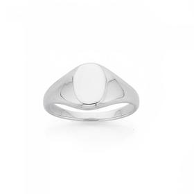 Sterling-Silver-Plain-Oval-Signet-Ring-Size-K on sale