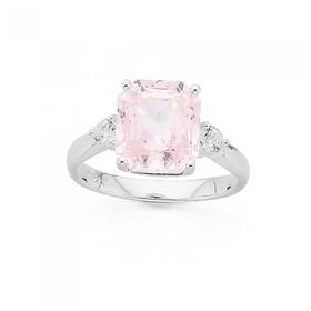 Sterling-Silver-Ice-Pink-CZ-Angel-Cut-Dress-Ring on sale