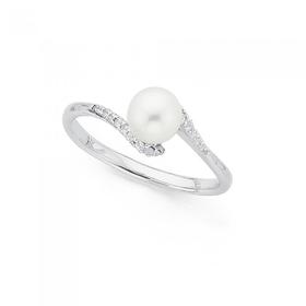 Sterling-Silver-Fine-CZ-Twist-Cult-Freshwater-Pearl-Ring on sale