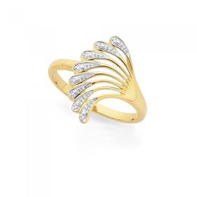 9ct-Gold-Two-Tone-Fan-Dress-Ring on sale