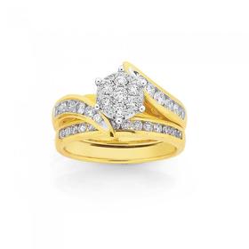 18ct-Gold-Diamond-Bridal-Set on sale