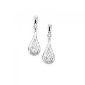 Sterling-Silver-CZ-Teardrop-Earrings on sale