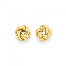 9ct-Gold-9mm-Knot-Stud-Earrings on sale