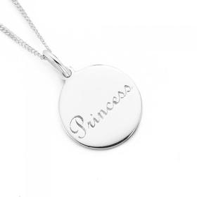 Sterling-Silver-Princess-Disc-Pendant on sale