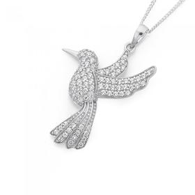 Sterling-Silver-CZ-Pave-Hummingbird-Pendant on sale