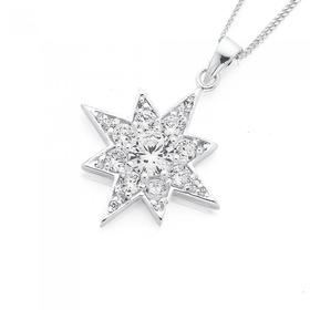 Sterling-Silver-Large-CZ-Star-Of-Wonder-Pendant on sale