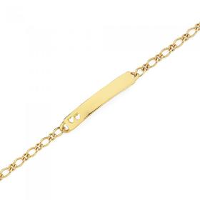 9ct-Gold-15Cm-Figaro-Childrens-Identity-Bracelet on sale