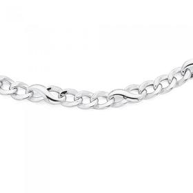 Sterling-Silver-Curb-And-Infinity-Link-Bracelet on sale